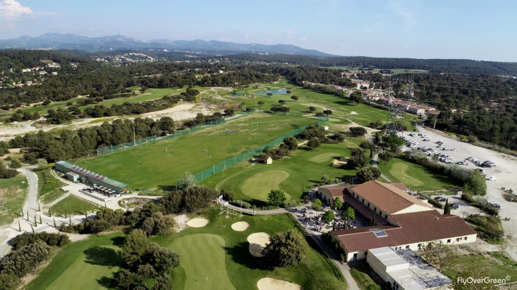 Golf De La Cabre D or vue aerienne parcours practice club-house driving range