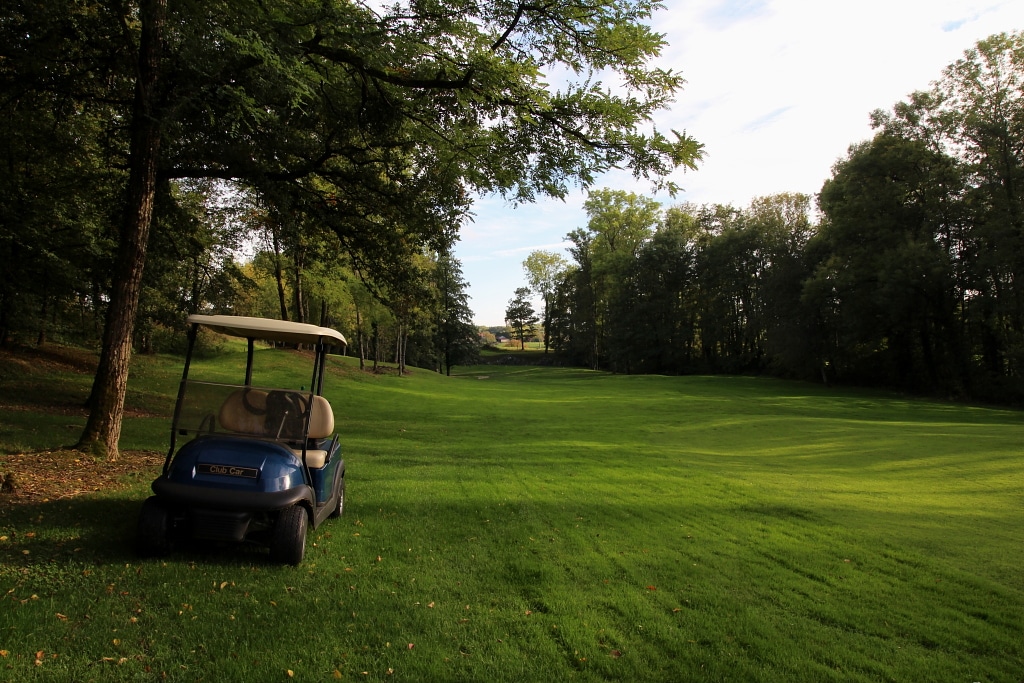 Voiturette golfette golfeurs Golf de Luxeuil-Bellevue