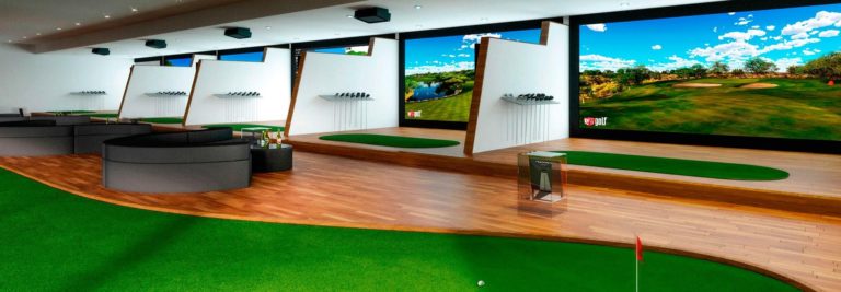 Golfspillere træningscenter Swing golfbane Radar Trackman golfsimulator