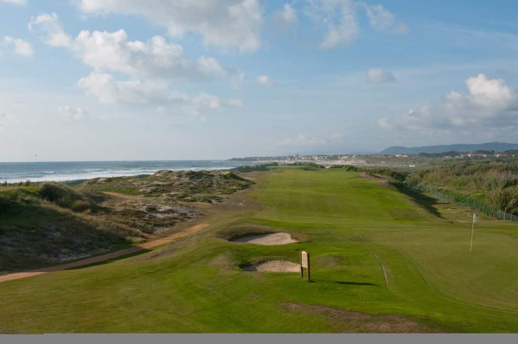 Estela Golf Club Povoa de Varzim, Portugal Green fairway bunker Rough Links
