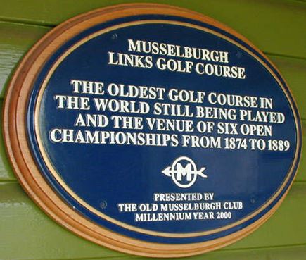 Musselburgh Links, The Old Golf Course Plaque plus ancien golf en Ecosse