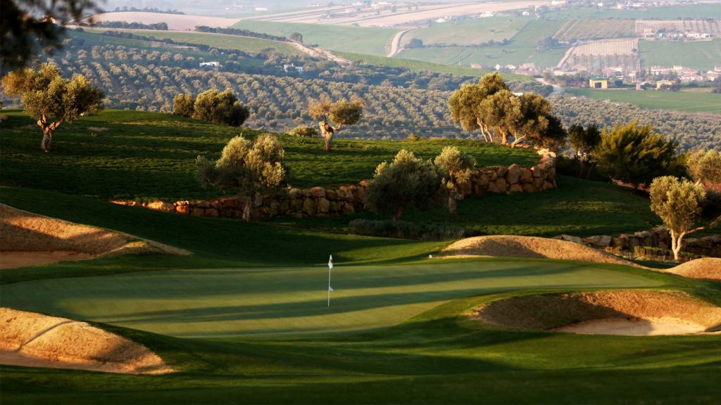 Arcos Golf Green bunker vue paysage andalousie beau golf