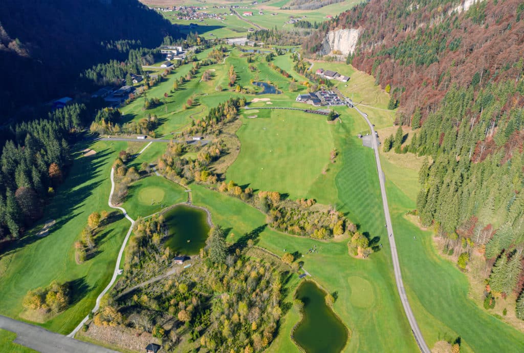 Golf Club Ybrig Vue aerienne du parcours
