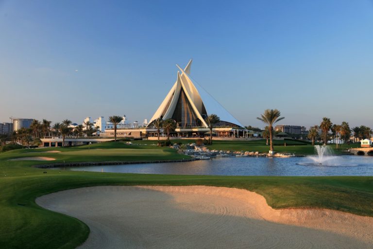 Dubai Creek Golf & Yacht Club green du trou 18