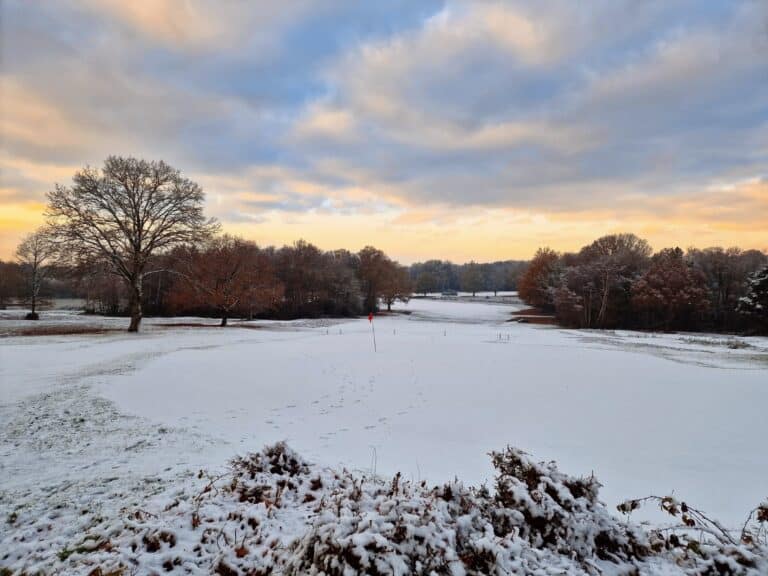 Piltdown Golf Club parcours sous la neige